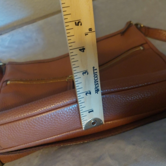 Fossil Elise Brown Pebbeled Leather Crossbody Bag Purse Clean! - Picture 7 of 7